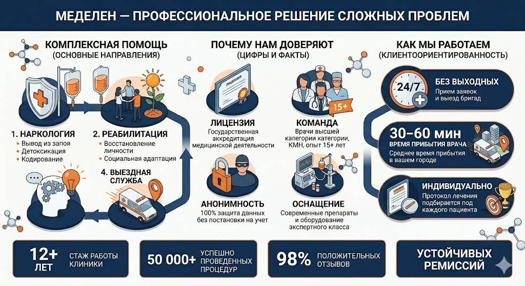 Инфографика на главной странице сайта клиники МедЭлен Инфографика на главной странице сайта клиники МедЭлен в России в голубых тонах